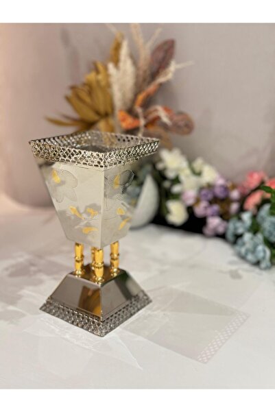 aljahwari Large two-tone square incense burner with rose