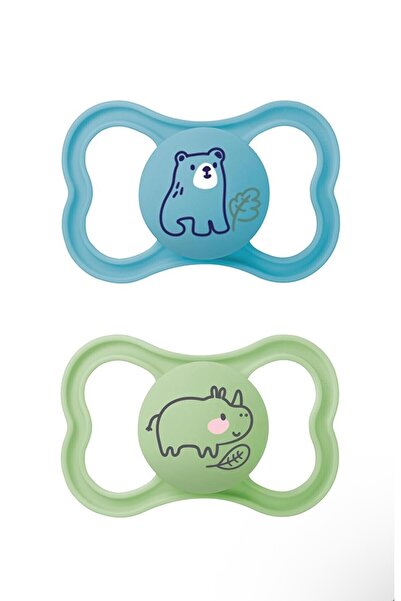 MAM Air Silikon l Emzik 2'li Set I Sterilize Kutuda I 6-16 Aylık I Ayıcık/Gergedan