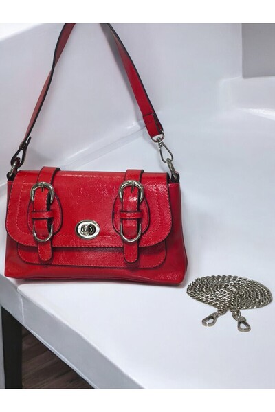 Jagu محفظة نسائية من الجلد الناعم باللون الأحمر، حقيبة كروس ذات جودة عالية وم...