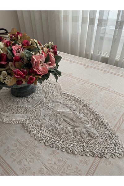 Lavanderi French Lace One-Piece Runner, Table & Coffee Table Cover, Dowery Runner