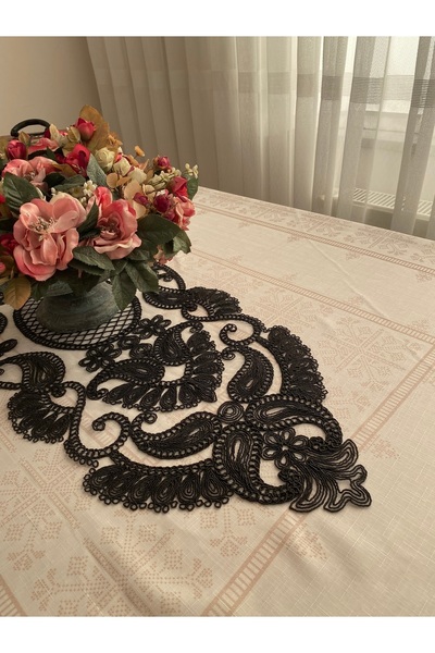 Lavanderi French Lace One Piece Runner, Table & Coffee Table Cover, Dowery Runner 108X39