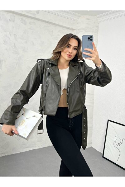 İLKCET MODA Oversize Belted Women's Style Jacket