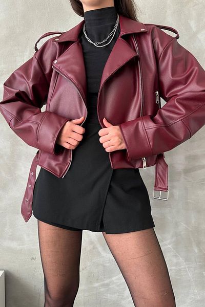 İLKCET MODA Jachetă de damă oversize cu centură