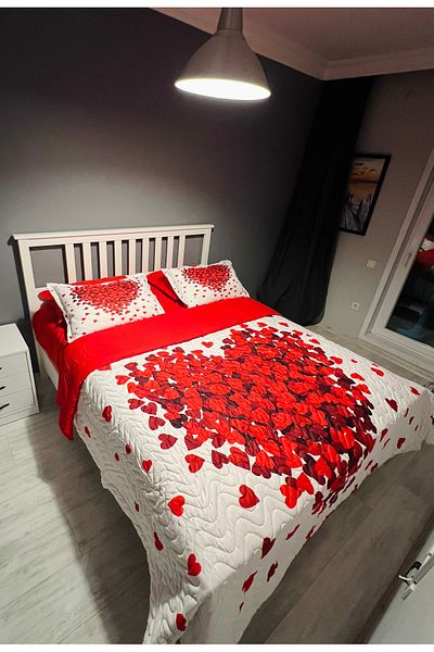 ALACA HOME COLLECTİON 6 Piece Red Dalya Four Seasons Pique Set