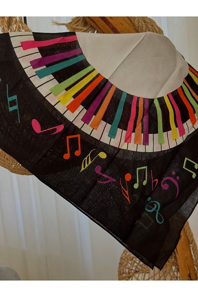 XUPING JEWELRY Unisex Sheet Music Themed Bandana