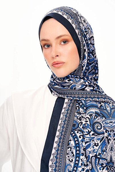 MOISCARF Şal cu model etnic PAİSVERDE Zero Weight, albastru închis