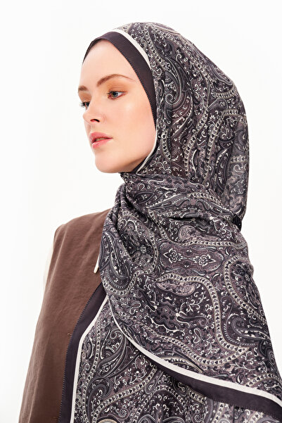 MOISCARF Pearl Palace șal superior cu model etnic, negru adânc