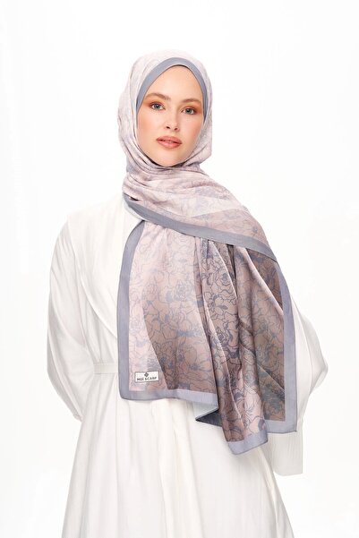 MOISCARF Echo D'Orient Zero Weight Patterned Shawl Light Gray
