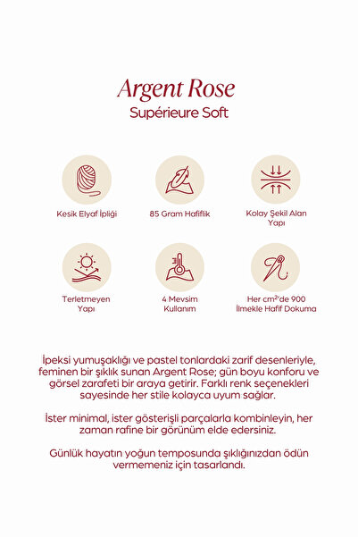 MOISCARF SİLVER ROSE Superior Soft Etnik Desenli Şal Koyu Gri