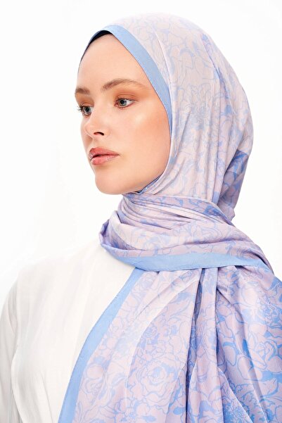 MOISCARF Şal cu model Echo d'Orient Zero Weight Liliac