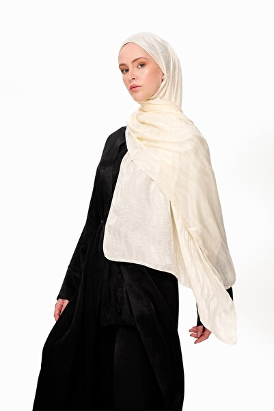 MOISCARF Sable Drift Premium Jacquard Shawl Cream