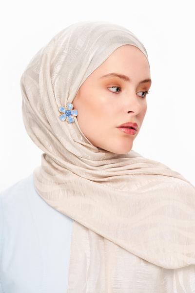 MOISCARF Σάλι ζακάρ Premium Sable Drift Ecru