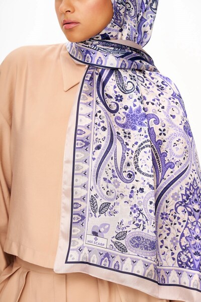 MOISCARF ROYAL TANGLE Refined Jan Jan Etnik Desenli Şal Mor