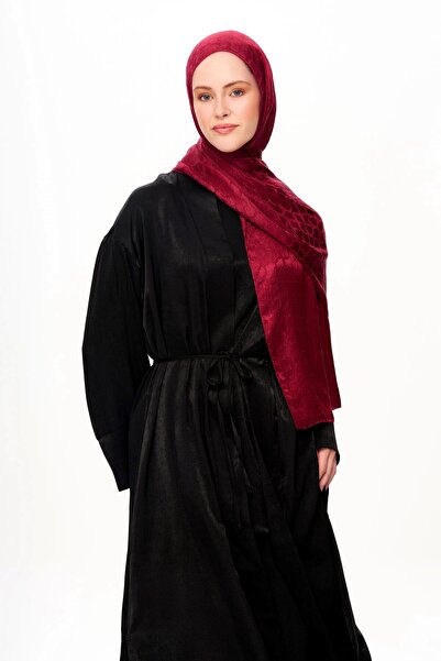 MOISCARF Perla Premium Jacquard Shawl Red