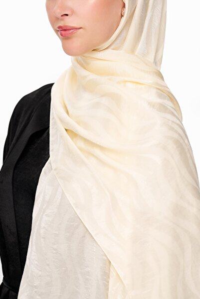 MOISCARF Sable Drift Premium Jacquard Shawl Cream