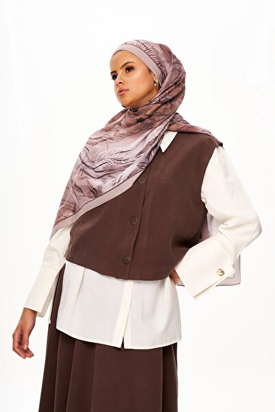MOISCARF Florence Dream Zero Weight Patterned Shawl Chocolate