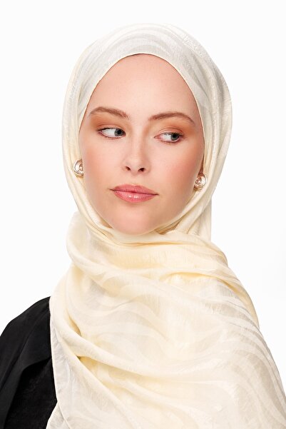 MOISCARF Κρέμα σάλι Sable Drift Premium Jacquard