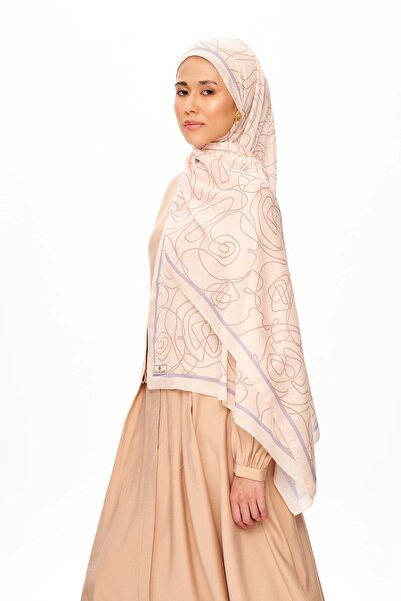 MOISCARF Vian Rose Superior Μαλακό Σχεδιασμένο Σάλι Μπεζ
