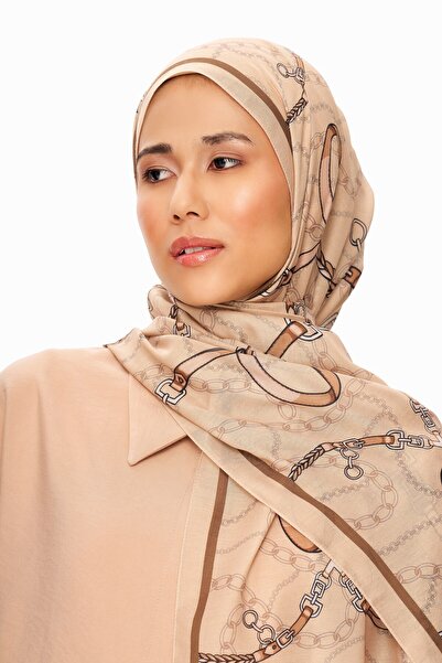 MOISCARF Καφέ σάλι με μοτίβο από μαλακή αλυσίδα Cote d'Azur Superior