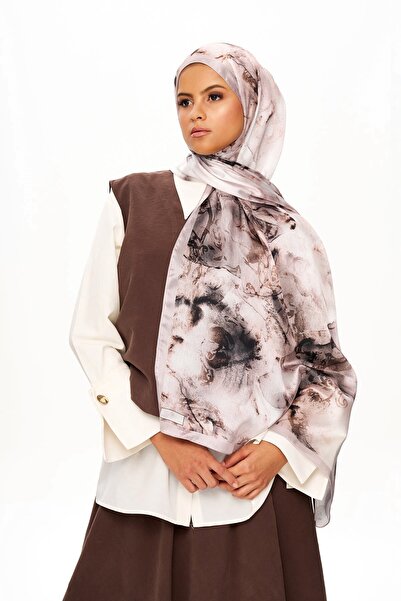 MOISCARF Flora Vibe Refined Jan Jan Patterned Shawl Brown