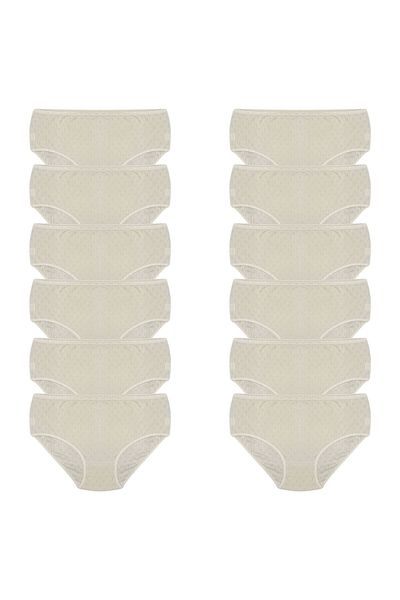 Onurel Women's 12-Pack Skin Heart High Waist Cotton Panties