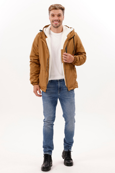 freemen Чоловічий зимовий пальто з капюшоном, водонепроникний та вітрозахисний, з хутром