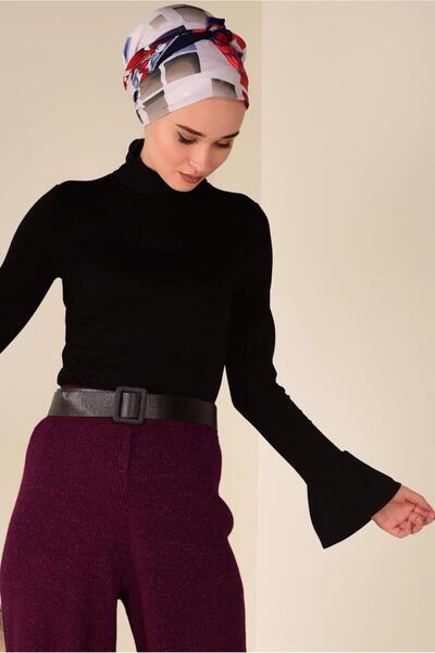 TRENDTESETTÜR Women's Burgundy Corded Knitwear Trousers 7400