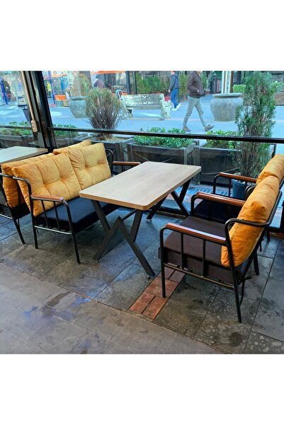 WATERYBROOK Metal Iskelet Bahçe, Balkon, Ofis, Cafe, Salon Mobilyası, Çay Seti