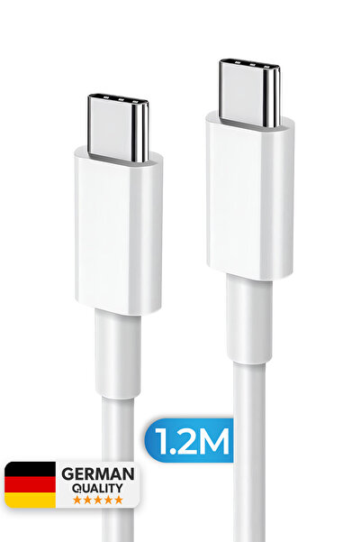 Deji By Woyax Samsung Xiaomi Oppo Reeder Huawei Uyumlu Type C Type C Hızlı Şarj Kablosu Beyaz 1,2 Metre