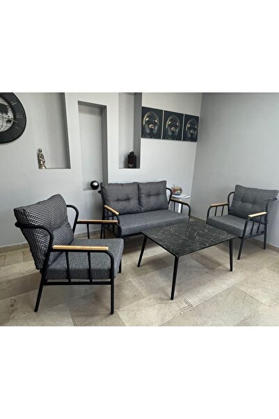 WATERYBROOK Metal Iskelet Bahçe, Balkon, Ofis, Cafe, Salon Mobilyası, Çay Seti