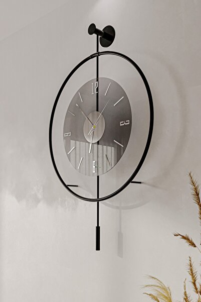 MetaQuartz Aksesuar Büyük Boy (50*75 CM) ^^ Siyah-füme Luxry ^^ Tamperli Kırılmaz - (mobilya) Duvar Saati