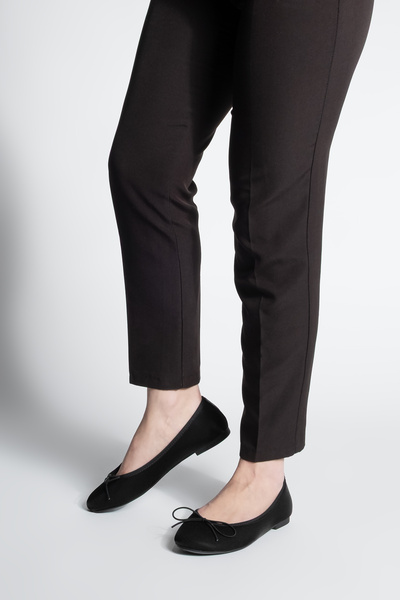 Marjin Černé saténové dámské baleríny - Tovran s detailem mašle