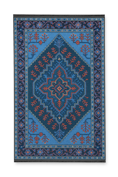 Rugs Modern Halı سجادة موسو الزرقاء ذات النمط التقليدي المنسوجة ذات النمط الح...