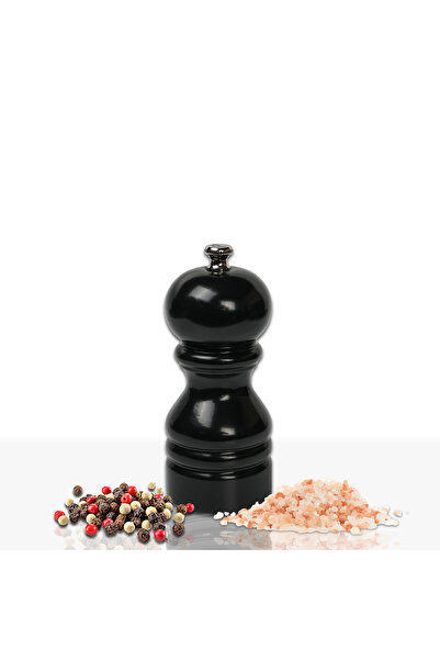 Siyah Ahşap Tuz Ve Karabiber El Değirmeni Öğütücü Grinder 12 Cm