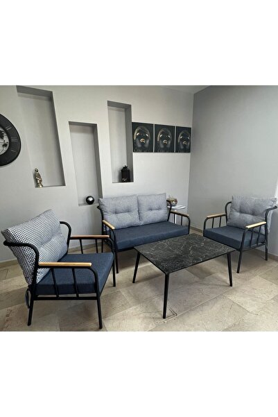 WATERYBROOK Metal Iskelet Bahçe, Balkon, Ofis, Cafe, Salon Mobilyası, Çay Seti