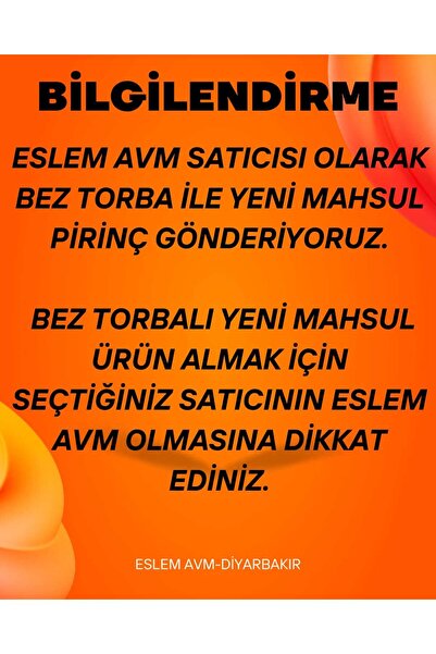 KARACADAĞ PİRİNCİ Eslem Avm Karacadağ Pirinci 5 Kg Yeni Mahsul Bez Torbalı
