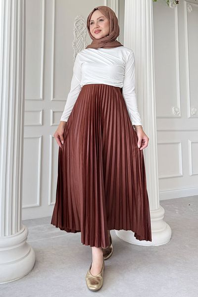 InStyle Pleated Tan Skirt