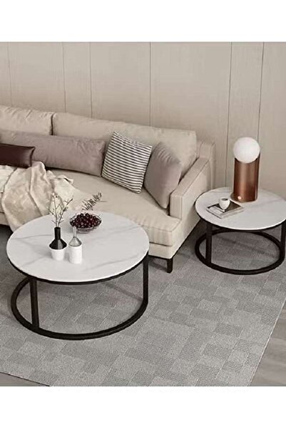 AGD Modern Nesting Round Coffee Table Set of 2 Pieces
