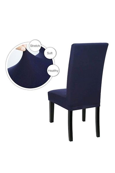Generic 6-Piece Soft Spandex Fit Chair Covers Blue