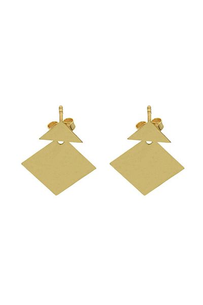 Bijuteria SORELLY Cercei Aur 14k 3 in 1 Minimalist Full Square