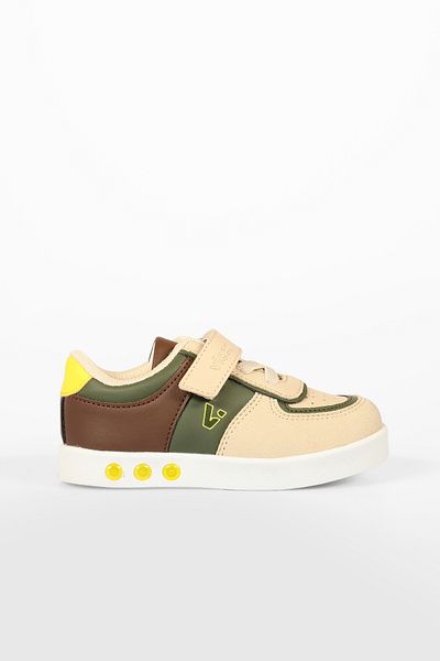 Vicco Sam Model Lighted Baby Boy and Kids Sneakers Khaki Sneakers