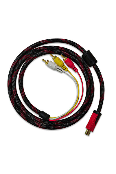 fun zone 1 قطعة 1.5 متر كابل HDMI إلى 3 RCA، واجهة مطلية بالذهب كابل HDMI إلى...