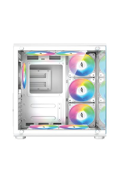 SPEARPC Strike G210 GAMING Case, 6 ARGB Fans, Glass, ARGB Hub & Remote, ATX/ITX, USB 3.0, 240mm Cool