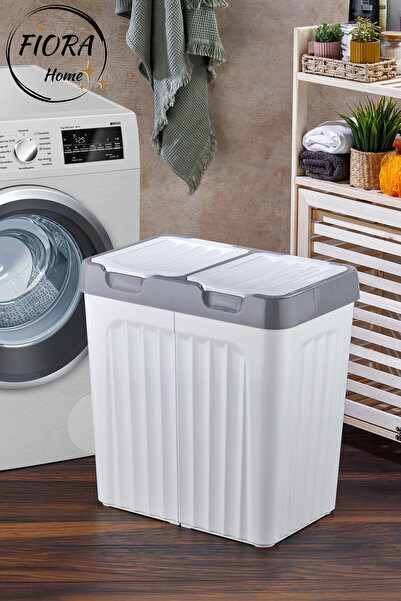 FİORA Çift Bölmeli Çok Amaçlı Kirli Çamaşır Sepeti