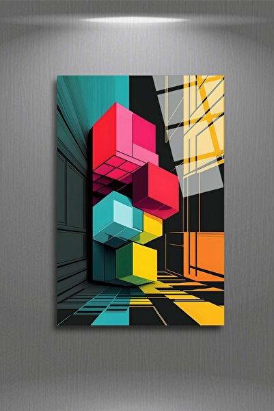 HMDS CONCEPT Tablou modern din sticlă cu aspect 3D 299