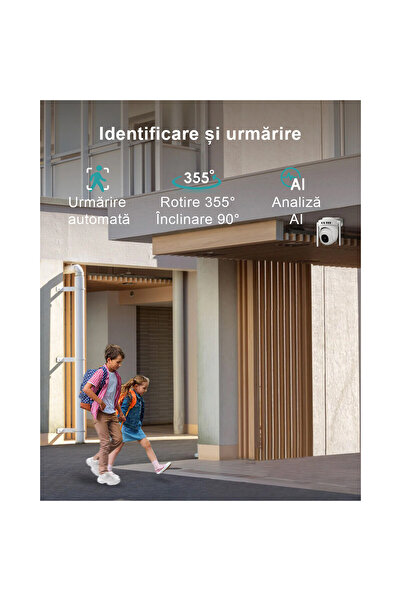 QuTek Σετ 2 καμερών παρακολούθησης εξωτερικού/εσωτερικού χώρου, έξυπνες, 5MP, περιστροφή 360°, ζουμ, Wi-Fi διπλής ζώνης