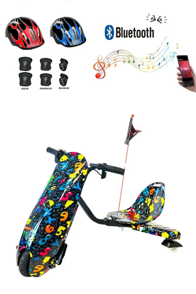 SMART STORE Drift Car Elektrikli Kaykay Bluetooth Dirift Kar Hoverboard Scooter Koruma Ekipmanı D08