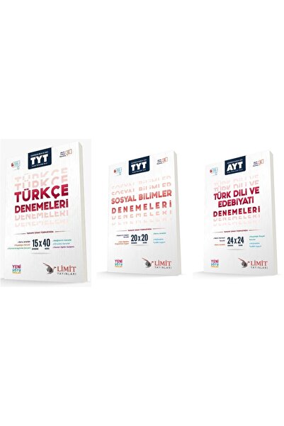 Limit Yayınları Limit Tyt Türkçe + Tyt Sosyal + Ayt Edebiyat Deneme Seti 3 Ki...