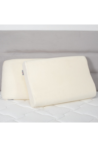 Bed N Home SA وسادة ميمورى فوم كونتور-أبيض40*60*13سم