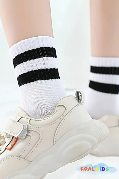 Lüx Kral Момиче - Момче (12 чифта) Чорапи за тенис, памучни, не изпотяващи, за ученици, за училище, детски чорапи